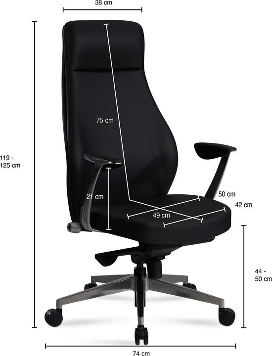 Immagine prodotto FineBuy Sedia da ufficio FB58809 in ecopelle nera