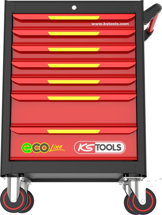Image du produit KS Tools ECOline NOIR/ROUGE/JAUNE Servante d'atelier à 7 tiroirs ( 897.1007 ) (7 x)
