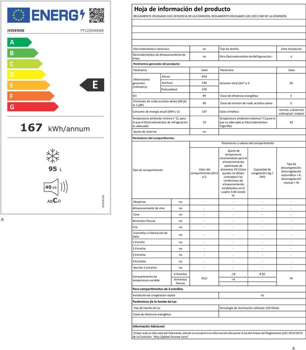 Produktbild Hisense FT125D4AWE Horizontaler Gefrierschrank der 95-Liter-Klasse (Freistehend, 95 l)