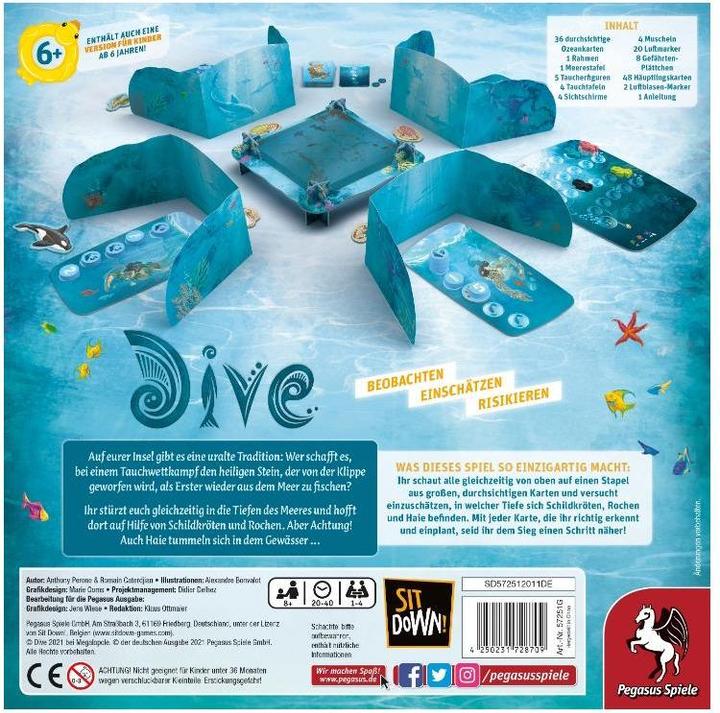 Actual product image Pegasus 57251G - Dive, Board game, 2-4 players, ages 8+ (DE edition) (German)
