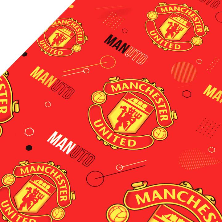 Actual product image Manchester United FC Text Gift Wrap Sheets (Pack of 2) (Wrapping paper, 2 x)