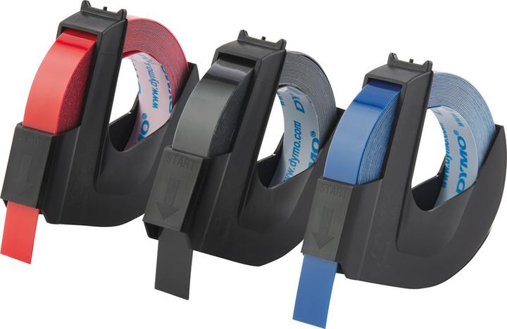 Dymo Prägeband 3D (0.90 cm, Rot, Blau, Schwarz)