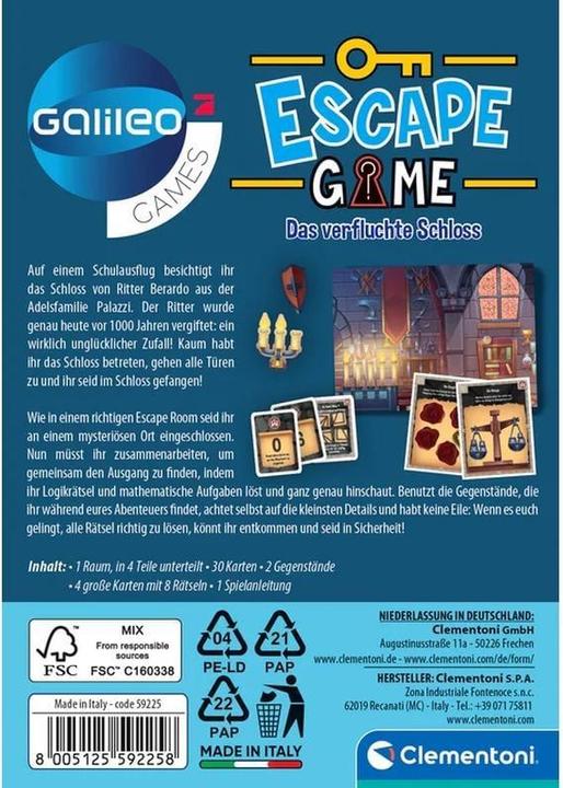 Produktbild Clementoni Galileo Escape Das verfluchte Schloss (Deutsch)
