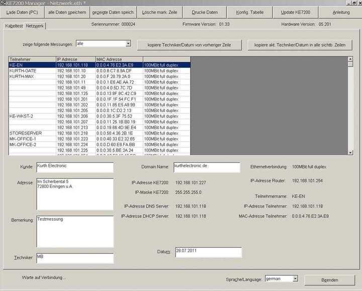 Produktbild Kurth KE7200 Ethernet Performance Tester
