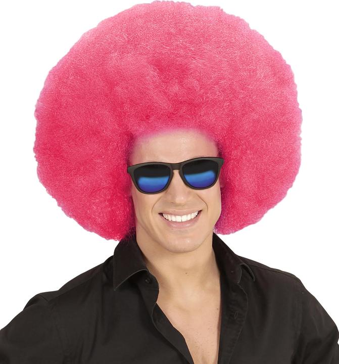 Actual product image Widmann Fuzzy wig pink - costume wig for carnival