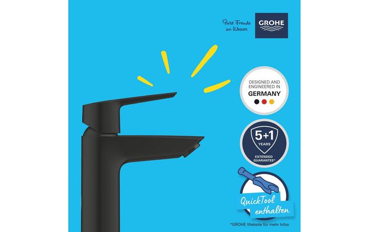 Produktbild Grohe Start QuickFix Lavaboarmatur, S-Size, Push-Open, energiesparend, mattschwarz