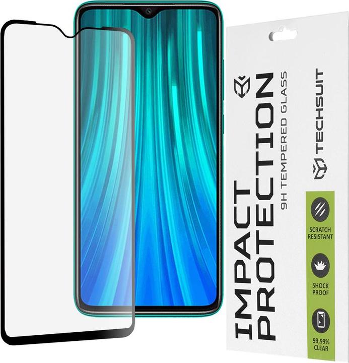 Actual product image Techsuit - 111D Full Cover / Full Glue Glass - Xiaomi Redmi Note 8 Pro - Black (1 Piece, Xiaomi Redmi Note 8 Pro)