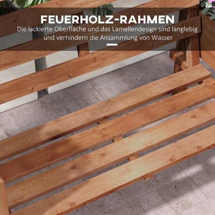 Image du produit Swisshandel24 Banc de jardin, banc 2 places, banc en bois, avec bac à fleurs, jusqu'à 240kg