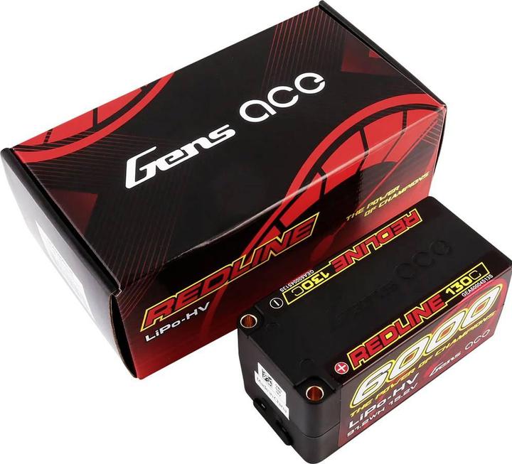 Produktbild Gens Ace Redline Series 6000mAh 15.2V 130C 4S2P HardCase 69 HV LiPo Battery (15.20 V, 6000 mAh)