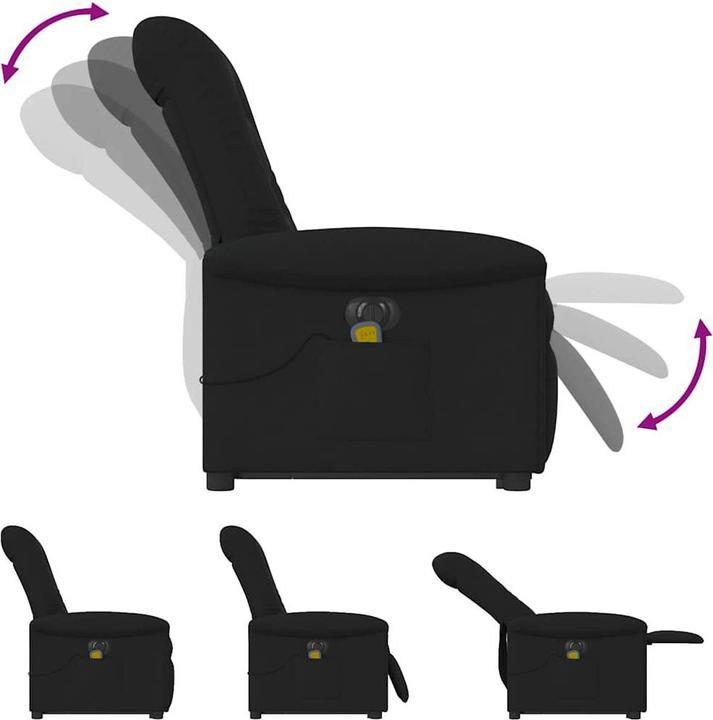 Produktbild VidaXL Elektrischer Massagesessel mit Aufstehhilfe Schwarz Stoff