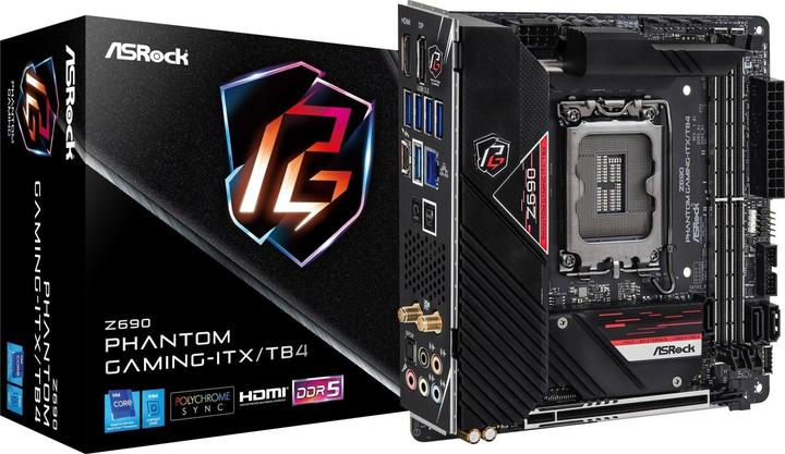 Actual product image AsRock Z690 Phantom Gaming-ITX/TB4 (LGA 1700, Intel Z690 (DDR5), Mini-ITX)