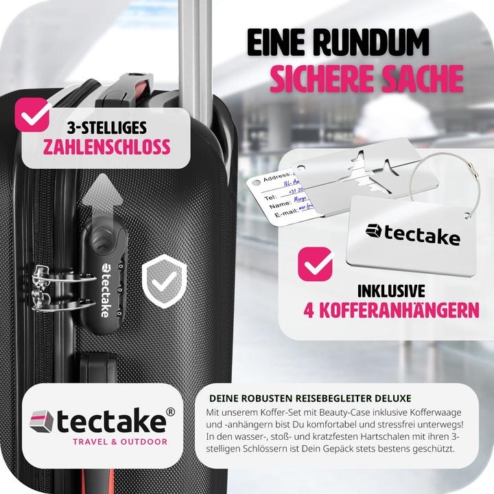 Produktbild tectake Cleo 4-tlg. mit Kofferwaage (95 l, L (90 - 115l))