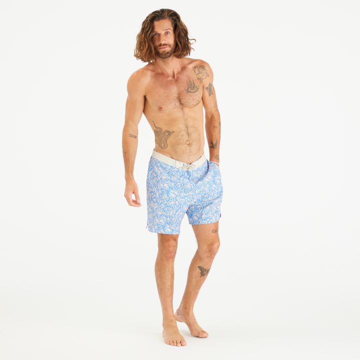 Immagine prodotto Olaian Pantaloncini da bagno da uomo Surf 100 lunghi 18" - Flora Blue (M)