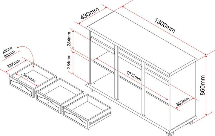 Produktbild Inter Link Abaco (130 x 43 x 87 cm)