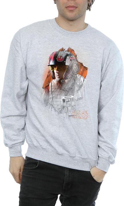 Actual product image Star Wars Mens The Last Jedi Poe Dameron Brushed Sweatshirt (M)