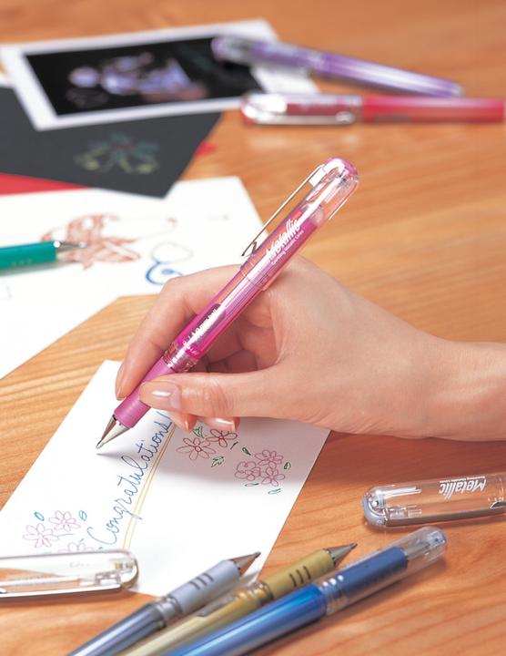 Actual product image Pentel Roller Hybrid Gel Grip (Gold, 1 x)