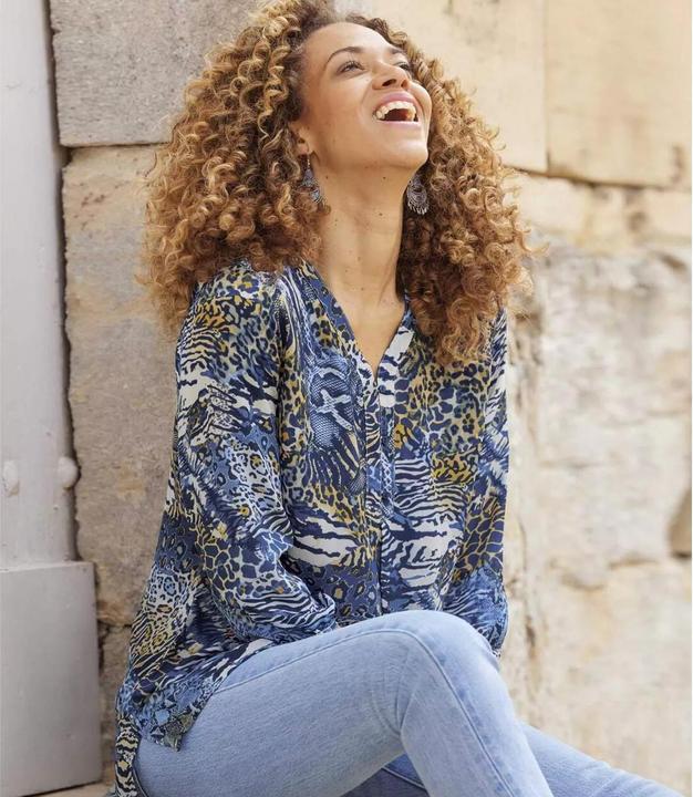 Produktbild Atlas For Women KreppBluse mit Animalprint (S)