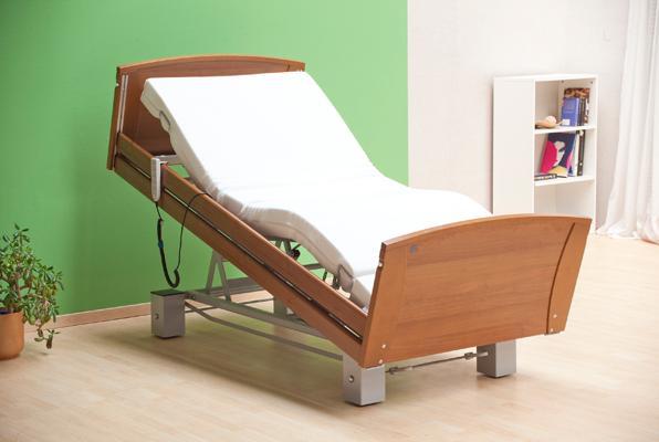 Produktbild Pflegebett Allegra living mit Metallfüssen Holz