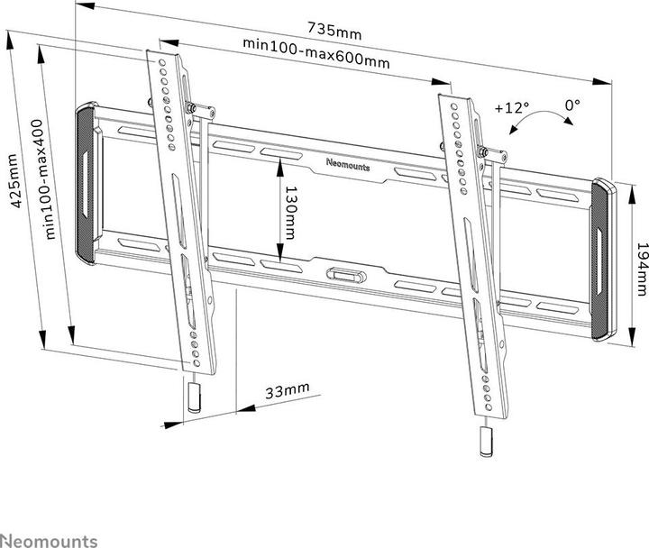 Actual product image Neomounts WAH 1TFT 1Joint Max.70 (Wall, 85.83", 70 kg)