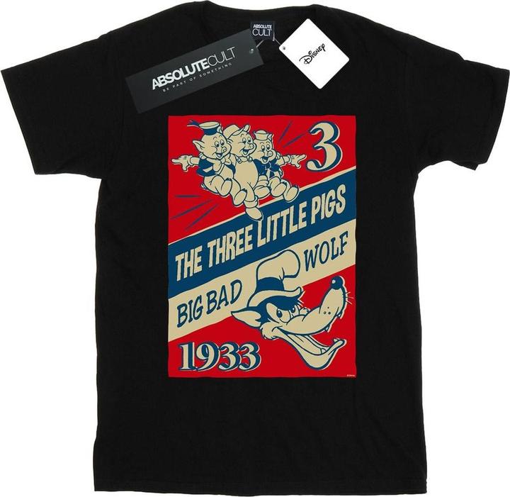 Immagine prodotto Disney Three Little Pigs And The Big Bad Wolf Maglietta Ampia Donna (XL)