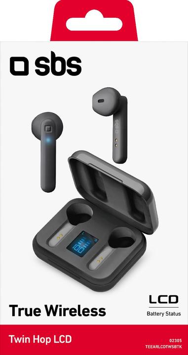 Immagine prodotto SBS auricolari twin hop lcd true wireless neri (2.50 h, Senza fili)