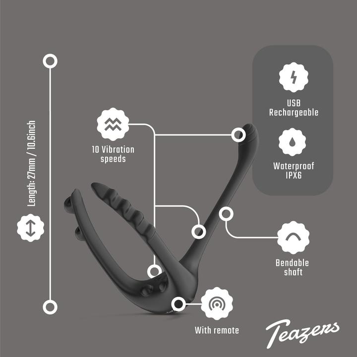 Produktbild Teazers Dreifacher Prostata Vibrator mit Fernbedienung