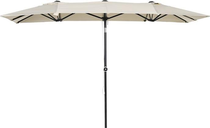 Produktbild Swisshandel24 Doppelsonnenschirm neigbar, Polyester, Creme 150 x 295cm (2.95 m)