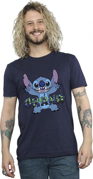 Immagine prodotto Disney Lilo And Stitch Ohana Blue Glitch Maglietta Uomo (XXL)