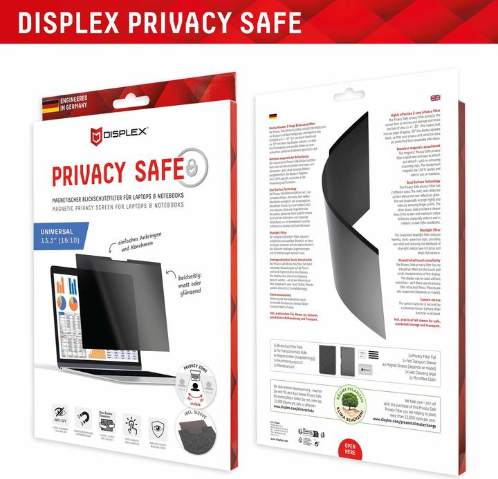 Produktbild Displex Privacy Safe, Laptop Blickschutzfilter (13.30", 16 : 10)