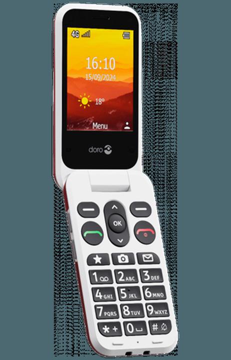 Actual product image Doro Leva L30, Clamshell, Single SIM, 7.11 cm (2.8"), 2 MP, 1150 mAh, Red, White (2.80", 2 Mpx, 4G)