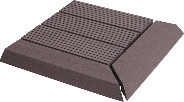 Immagine prodotto Swisshandel24 WPC Piastrella angolare per pavimento Rodano + bordo, terrazza effetto legno, 30x30cm Premium (1 x, 30 x 30 cm)