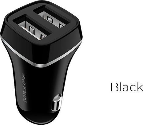 Actual product image Borofone Car charger BZ2 with two USB ports (2.4A) black