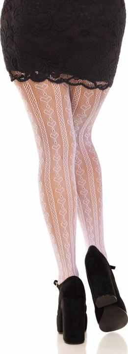 Produktbild Leg Avenue Strümpfe Mit öffnungen Herz & Schleifen Weiss (One Size)