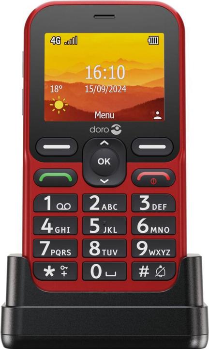 Produktbild Doro Leva L10, Bar, Single SIM, 6,1 cm (2,4"), 2 MP, 1150 mAh, Rot (2.40", 2 Mpx, 4G)