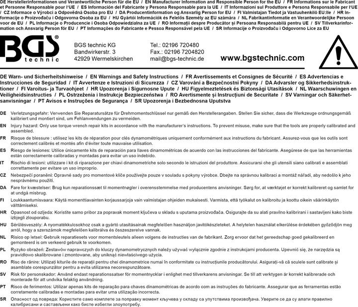 Produktbild BGS Reparatursatz für Drehmomentschlüssel für Art. 969, 990