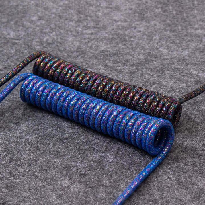 Produktbild Keychron Key RB Premium Coiled Cable Black Angled Cab-7