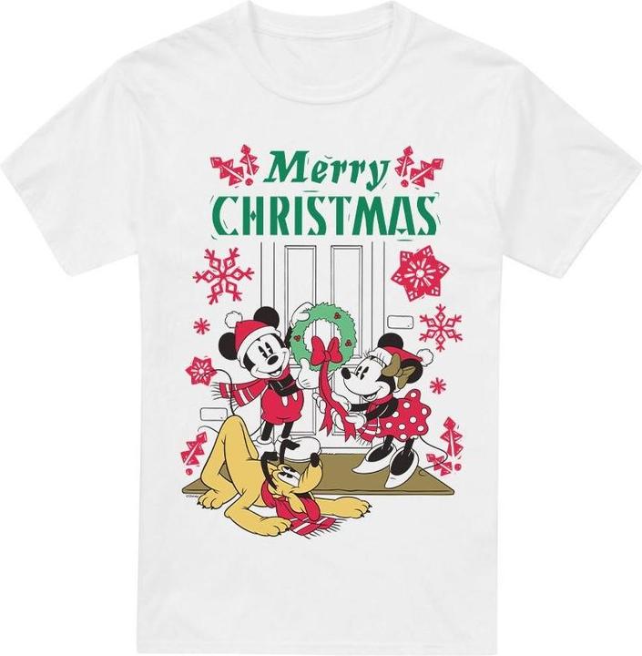 Immagine prodotto Disney Maglietta Natale Topolino e Topolina Corona di Fiori Uomo (S)