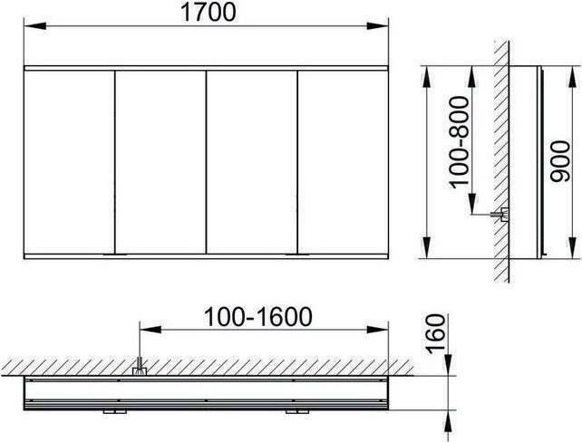 Produktbild Keuco Spiegelschrank ROYAL MODULAR 2.0 Breite 1700mm Höhe 900mm Tiefe 160mm