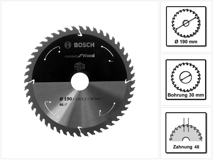 Actual product image Bosch Professional Zubehör PRO Wood cordless circular saw blade, 190 x 1.6 x 30 mm
