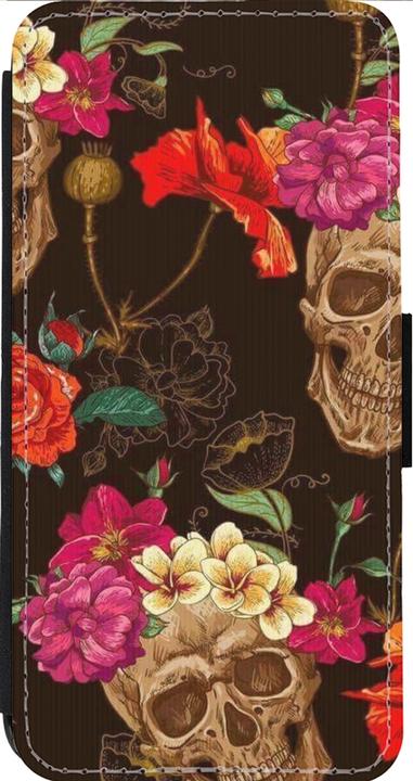 Image du produit PhoneLook Coque Wallet noir Skulls and flowers (Apple iPhone 14 Pro Max)