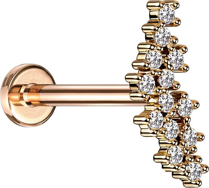 Immagine prodotto Star Piercing Micro Labret filo interno gruppo rosegold con cristalli argento (Acciaio chirurgico 316L, Ottone)