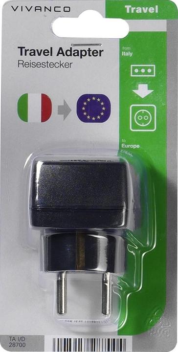 Immagine prodotto Vivanco Spina da viaggio Italia,I Socket-Schuko St.