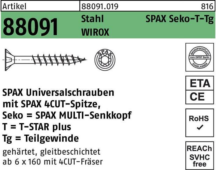 Image du produit Spax Vis pour panneaux agglomérés (100 Vis par pièce)