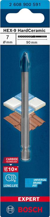 Image du produit Bosch Professional Zubehör Foret EXPERT HEX-9 HardCeramic, 7 x 90 mm (7 millimètres)