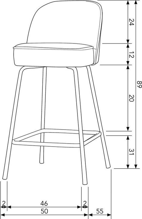 Productafbeelding BePureHome Barkruk Vogue H65 Recycling Cognac