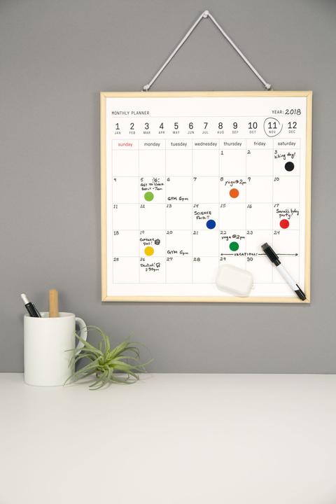 Image du produit Kikkerland Calendrier (Panneau combiné, 34 x 34 cm)