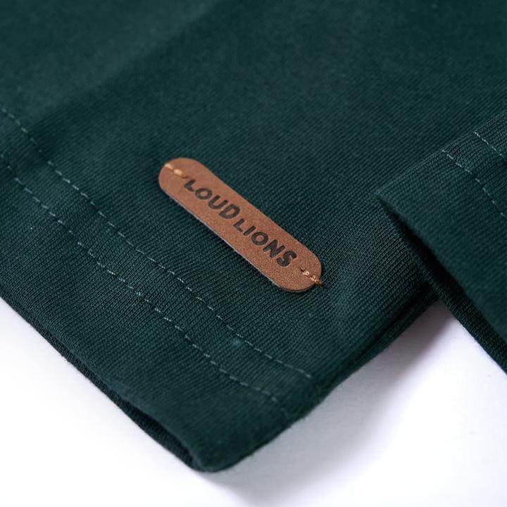 Immagine prodotto VidaXL Camicia a maniche lunghe da bambino verde scuro 128,Materiale: 100 (128)