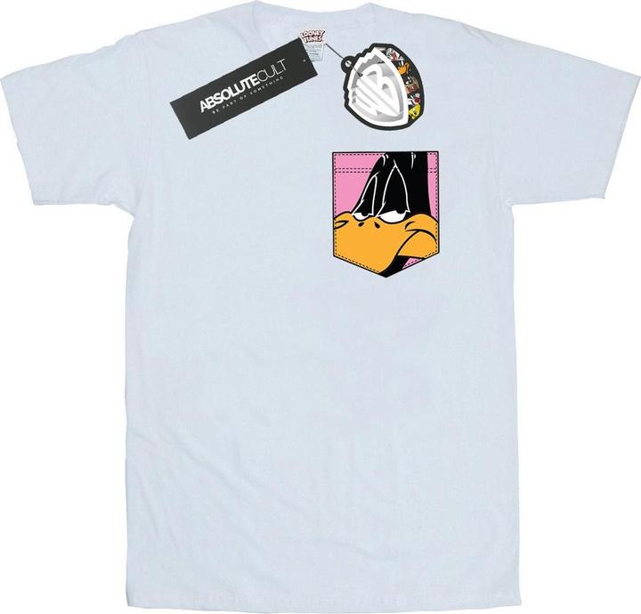 Produktbild Looney Tunes Daffy Duck Face Faux Pocket TShirt (3XL)