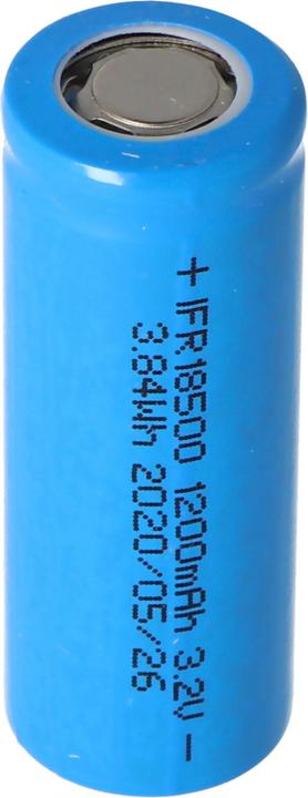 Immagine prodotto EIZfan Batteria IFR 18500 Flat Top senza testa non protetta (1 pz., 18500, 1200 mAh)