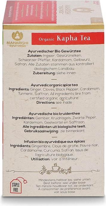 Nährwerte und Zutaten Maharishi Ayurveda Kapha Tee Gewürz Tee Tees (22.50 g)